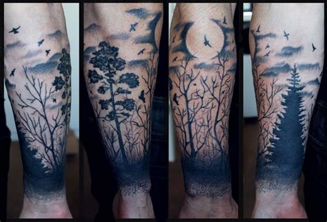 Tatuajes paisajes bosque